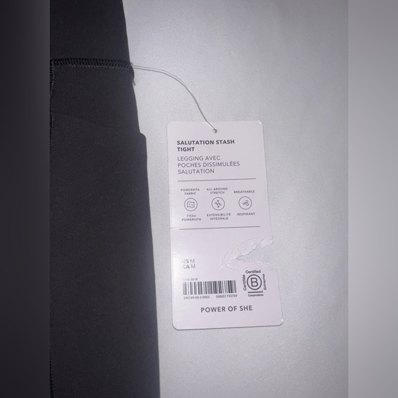 NWT Athleta Salutation Stash Black High Waist Leggings with Foldover Waistband - Picture 3 of 4